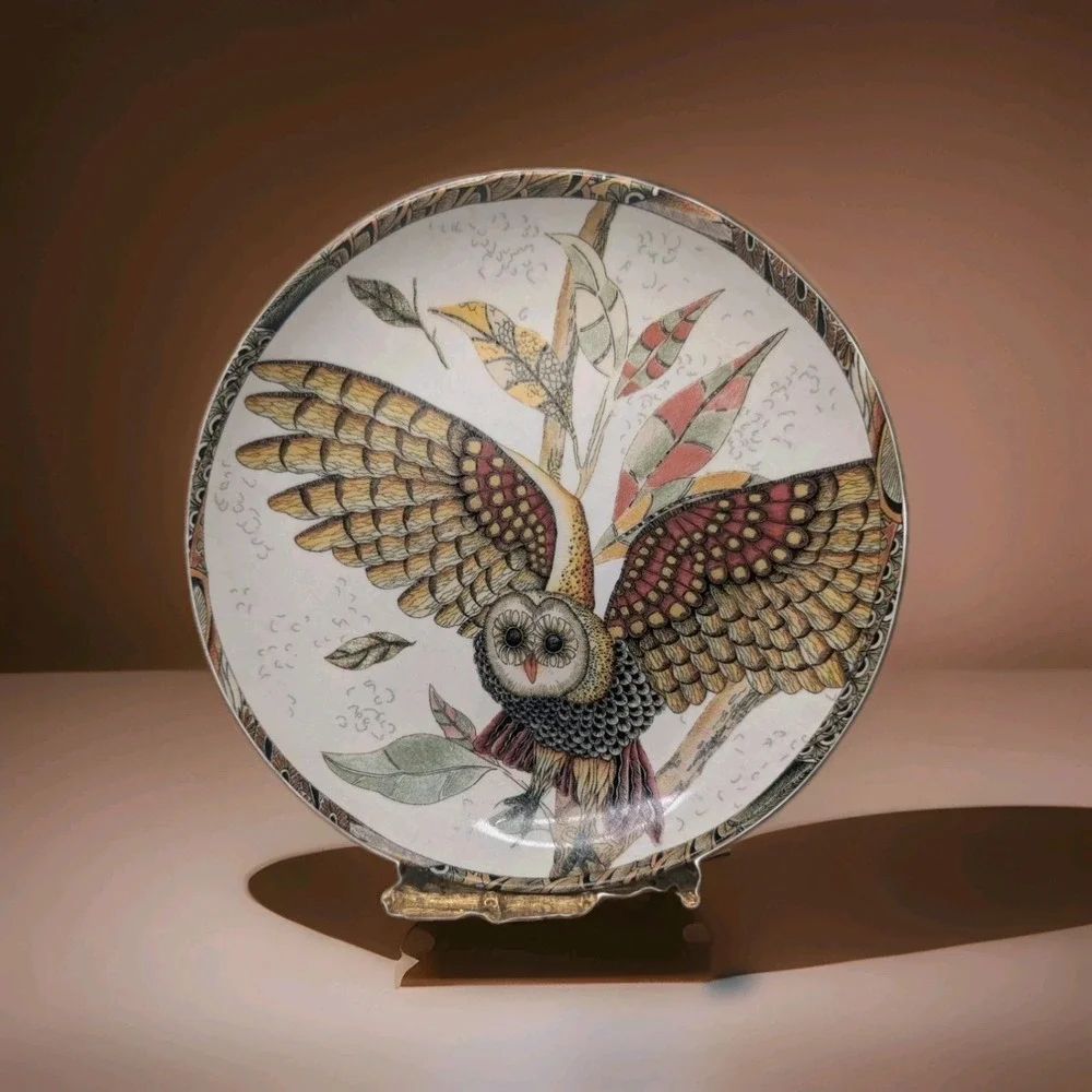 Williams Sonoma Owl Collection Salad Plates Set Of 4 In 4 designs Stoneware 2010